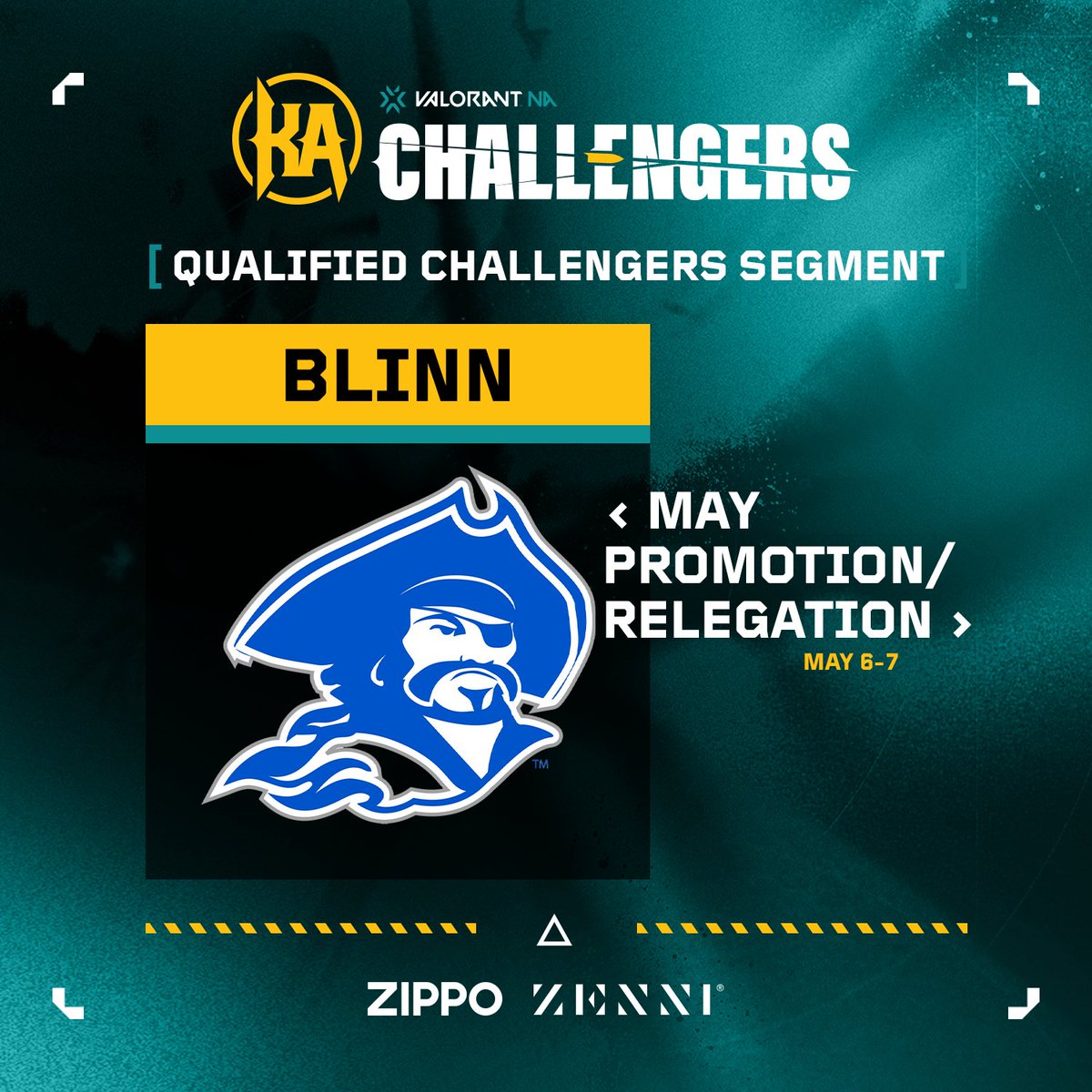 🚨 QUALIFIED 🚨

[Challengers Segment]
✅ @blinnesports
📊 May Promotion/Relegation
📆 May 6th-7th

@zippo @zennioptical | #ChallengersNA