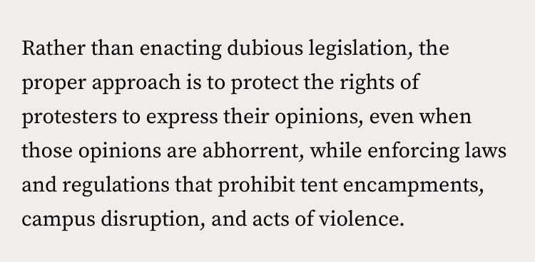 I agree with this — legislating “hate speech” is a terrible idea. Enforce the laws that are already in place. Those laws are enough.