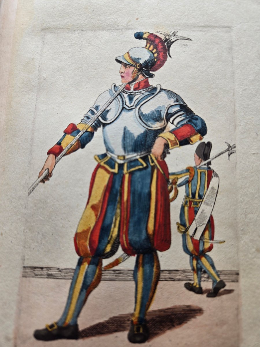 You might think these Renaissance uniforms occupy the realm of yesteryear, but you'd be wrong! These are the costumes of the Swiss Guards who guard the Pope/Vatican still today! They recruit Swiss unmarried Catholic men between 18-30. #SwissGuards #militaryuniforms