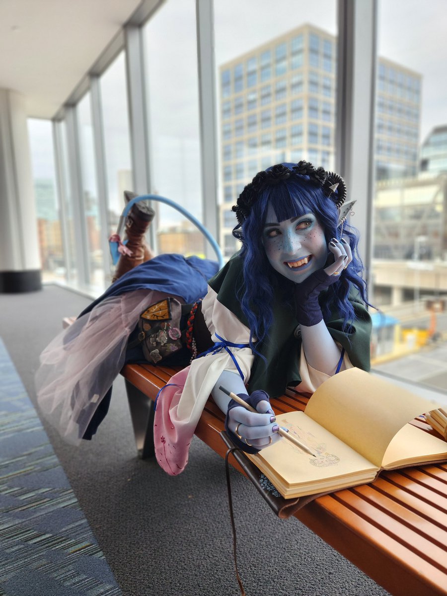 oh nothing much, just thinking about a certain half-orc… 💚 Jester belongs to @LauraBaileyVO for @CriticalRole campaign 2 #MightyNein #CriticalRole #CriticalRoleCosplay #Jester 📸: @jara_b_sewing