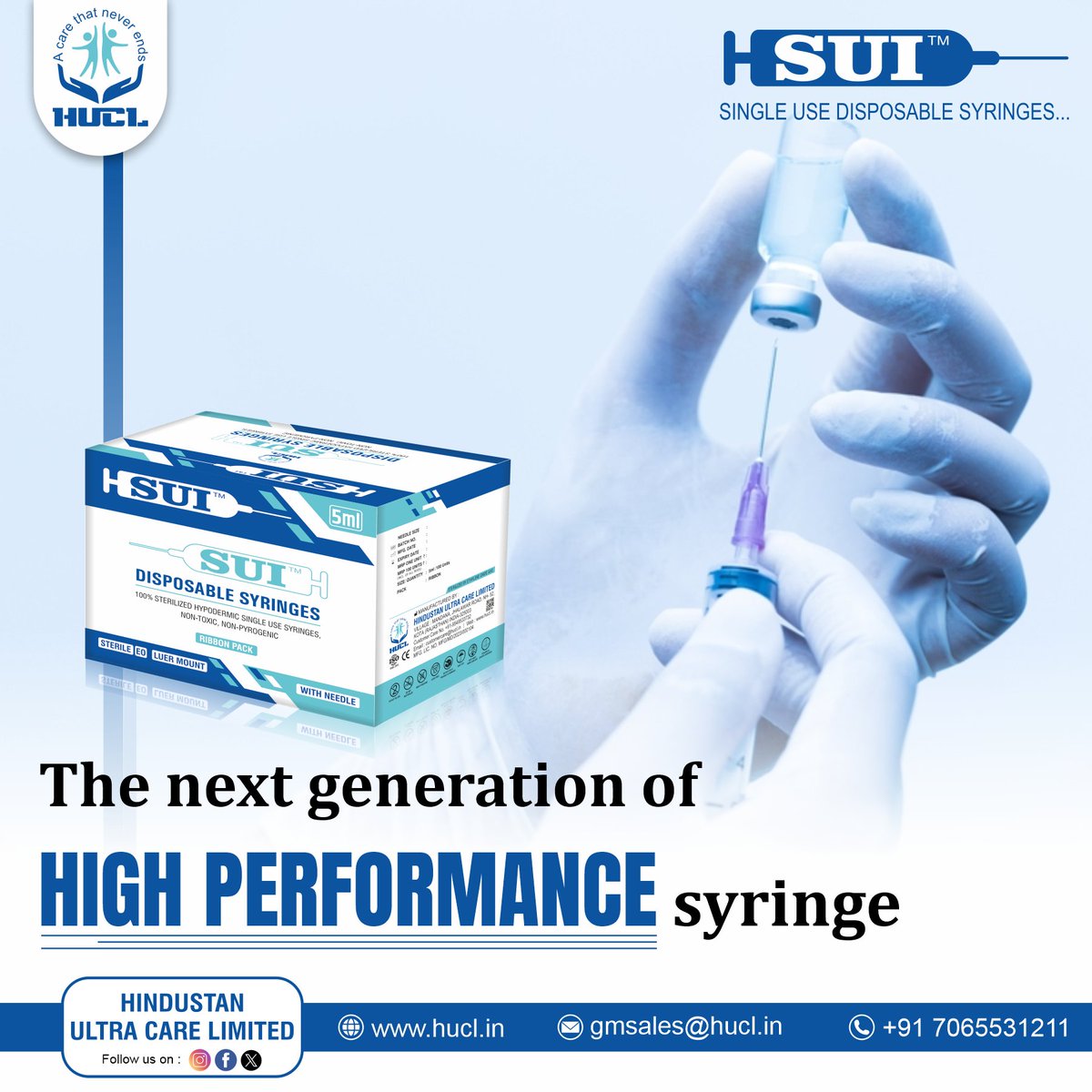 The next generation of
HIGH PERFORMANCE syringe

#HealthyHabits #MedicalDevices #MedicalEquipment
#HealthcareProfessionals #Healthcare #medical
#MedicalSafety #NewProductRelease