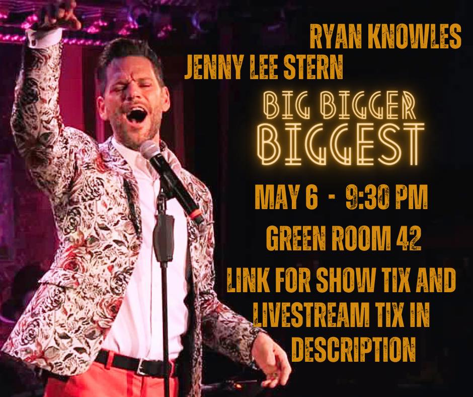 Catch Jenny Lee Stern and me in a night of musical extravaganza at Green Room 42! Don’t miss 'Big Bigger Biggest' on May 6 at 9:30 PM. 🌟 Tickets and livestream details are in my bio! #NYCEvents #LiveMusic