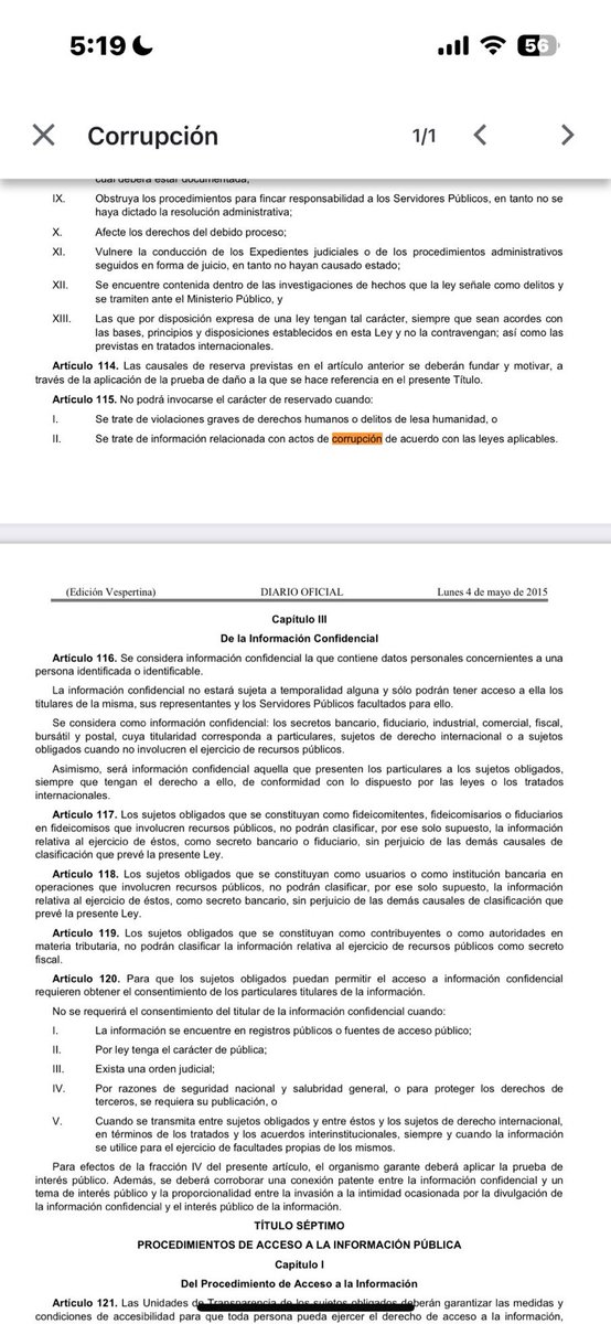 @la_grenitas @GobiernoMX @Pemex @amparocasar Tranquila animal DE ACUERDO A LA LEY EN CASOS DE CORRUPCIÓN NO HAY INFORMACIÓN PERDONAL RESERVADA LA LEY ES LA LEY Y la hdlachgda de AMPARO CASAR PAGARÁ