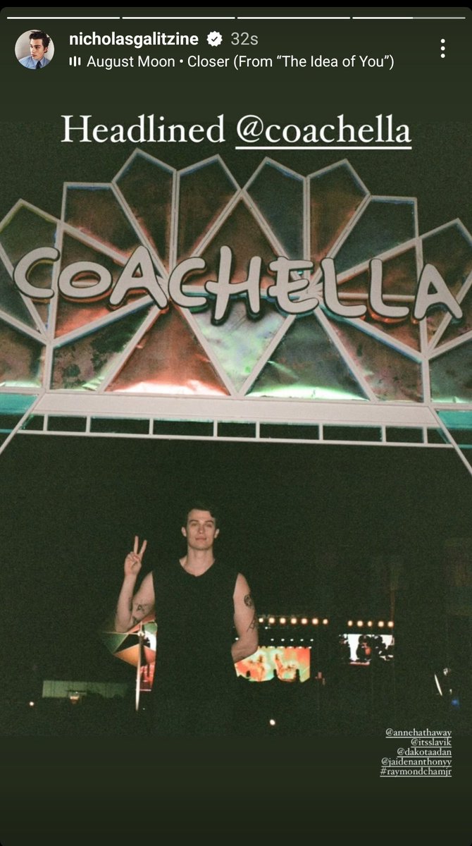 Headlined Coachella!✌️ Someday baby.. Someday soon. 🤞 Nick on IG #nicholasgalitzine