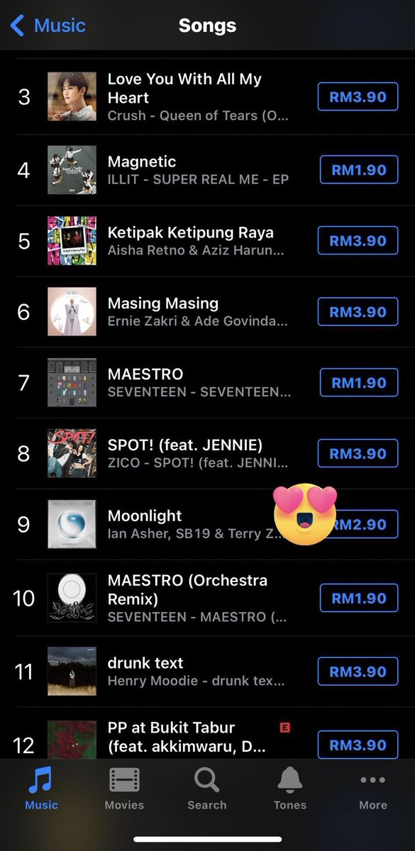 Look.. Itunes MALAYSIA at no.9 😍😍😍

@SB19Official #SB19
#MOONLIGHTMVOutNow
#NewMusic