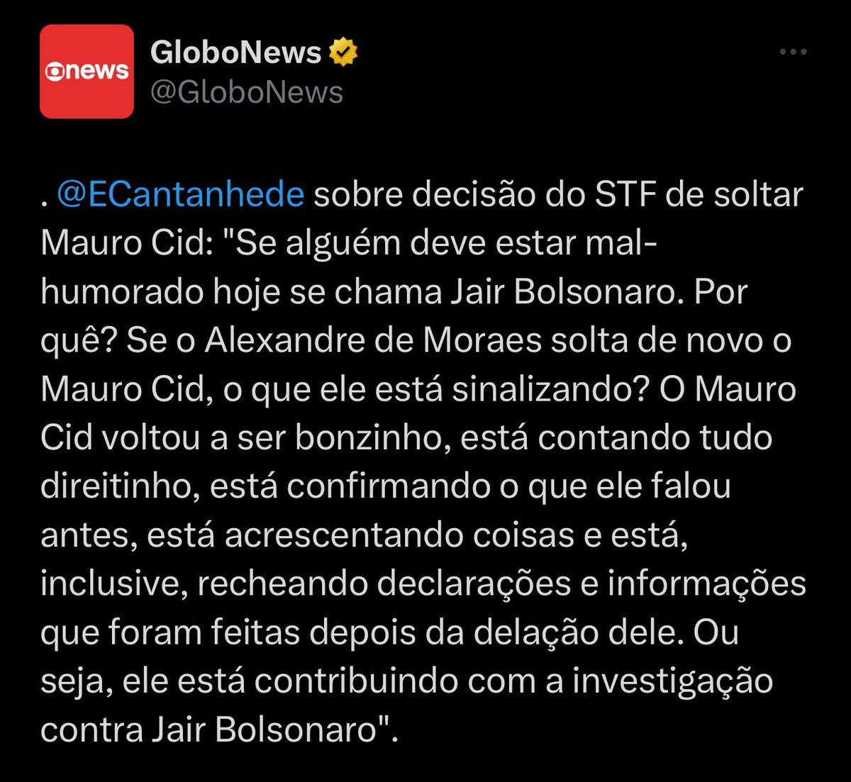 Em nome da disputa política, a imprensa perdeu todo e qualquer senso de humanidade. A @ECantanhede está comemorando o fato de o Cid ter sido torturado psicologicamente com a volta dele à prisão. O Cid “voltou a ser bonzinho”? NÃO. Ele agiu em modo sobrevivência. Ou aceita as…