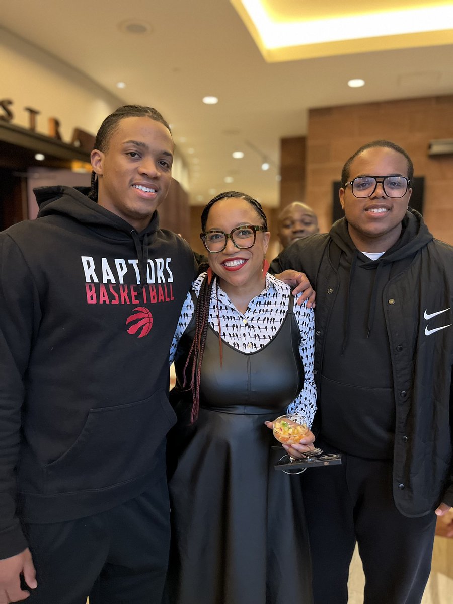 These are my oldest nephews. My first kids. The men who were once boys who taught me that the love an auntie holds is a powerful and underrated force. I cannot believe they’re in university. I can’t believe that they’re here @TheFOLD_. My heart is full. 🥰