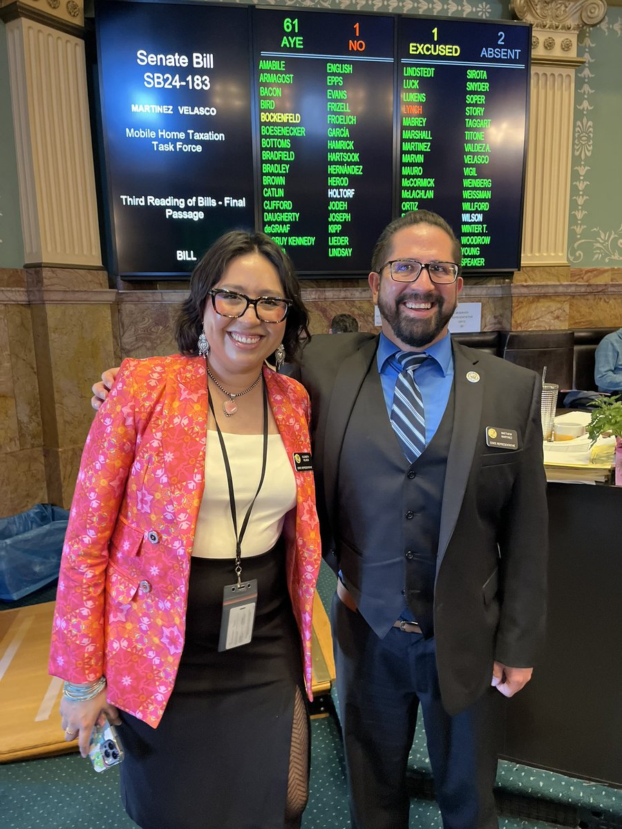 5 Days Left!

Today, SB-1883 Mobile Home Taxation Task Force passed out of the house today! It has been an honor to work with @Velasco4CO on this important bill for rural CO!

#teammartinez #andanotherone