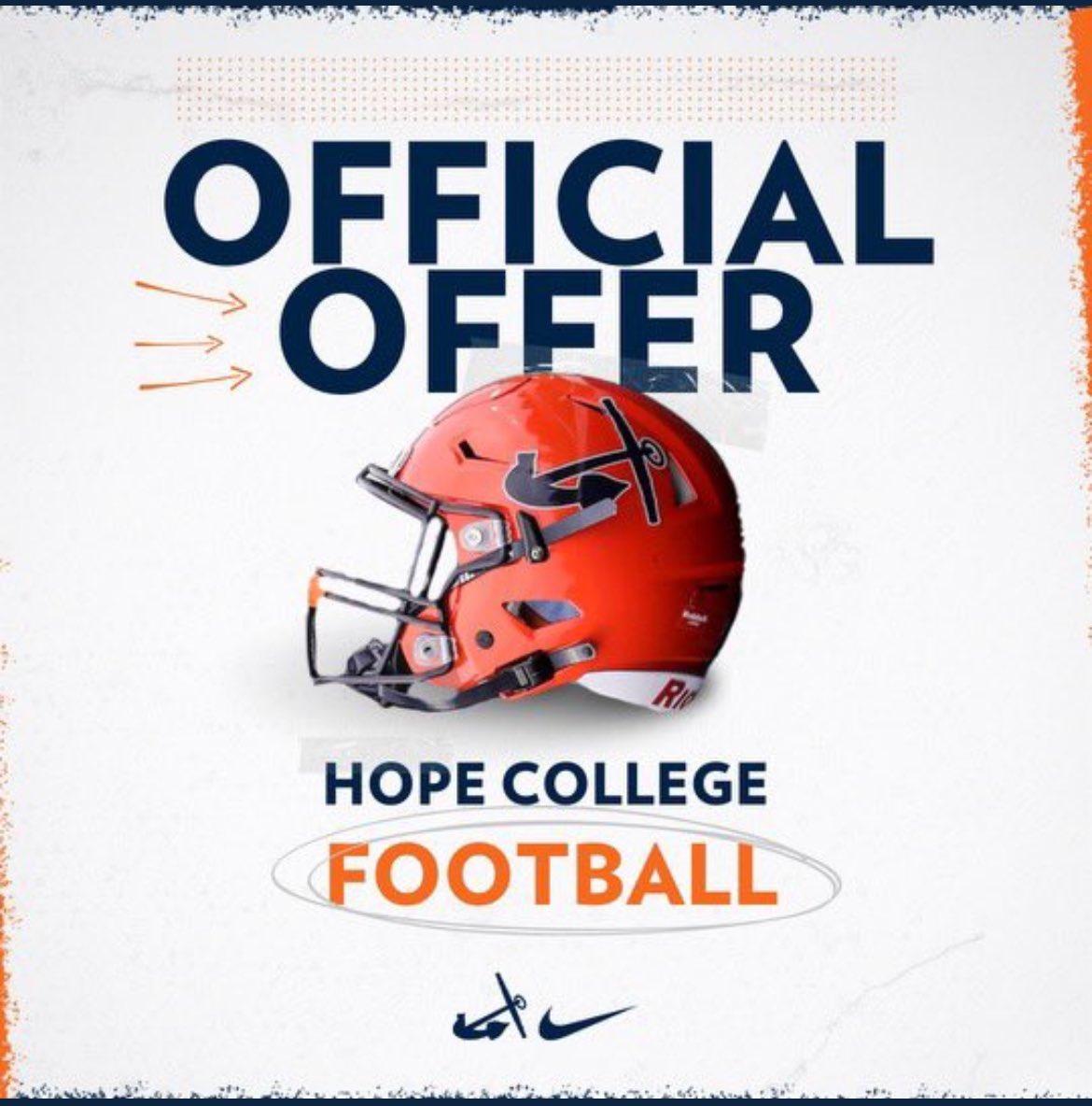 Excited and grateful to announce that I have received my first offer from Hope College! <a href="/CoachMules/">Coach Mueller</a> <a href="/titcus/">titcus pettigrew</a> <a href="/CoachChris_Roll/">Coach Chris Roll</a> <a href="/PrepRedzoneIL/">Prep Redzone Illinois</a> <a href="/FBraidernation/">RaiderNationFB</a> <a href="/AllenTrieu/">Allen Trieu</a>