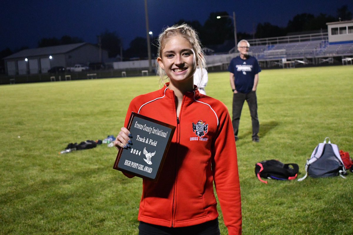 At the Greene Co. Invite tonight, the Eastern Greene boys and Linton girls took home the trophies. WRV’s Jake Antibus was the high point getter for the boys, while EG’s Lilyanna Blais was the top point getter for the girls