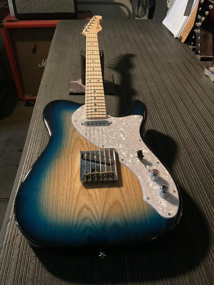 Limited Run ASAT Classic Alnico in Mako Blue over swamp ash. Built for G&L Premier Dealer Musicians' Alley in Sandusky, Ohio. #glguitars #musiciansalley