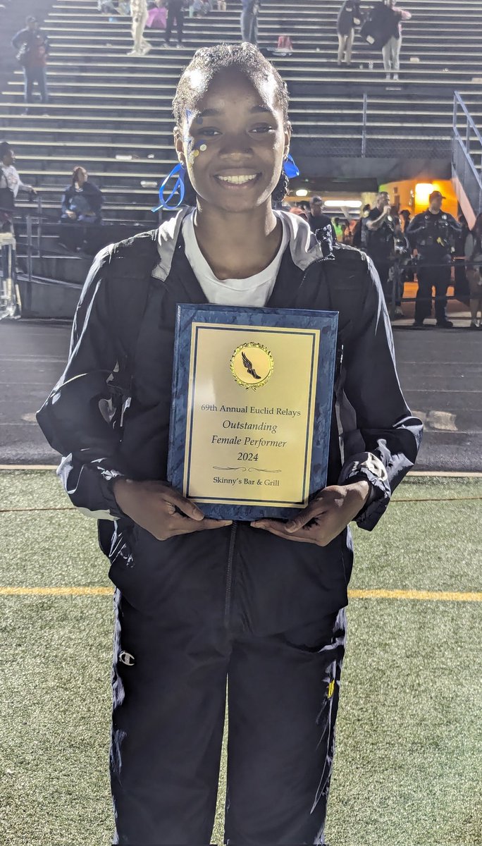 Congratulations to Senior Eve Clark, named Female MVP at the Euclid Relays! #GoPanthers