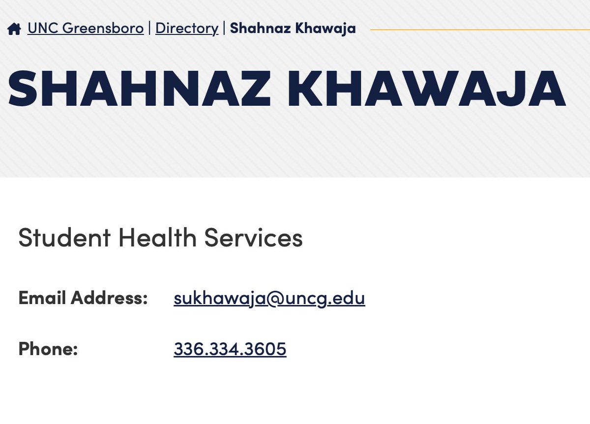 Shahnaz Khawaja is an associate director at UNC Greensboro working in student health services. Shahnaz Khawaja is also a rabid rape denier and falsely claims the IDF murders NICU babies. Should Jewish students and staff be subjected to this intrinsic woman's bigotry?
