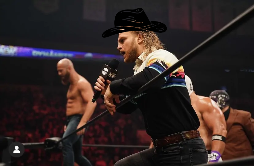 I photoshop a cowboy hat onto Hangman Adam Page every day until I forget: Day 89