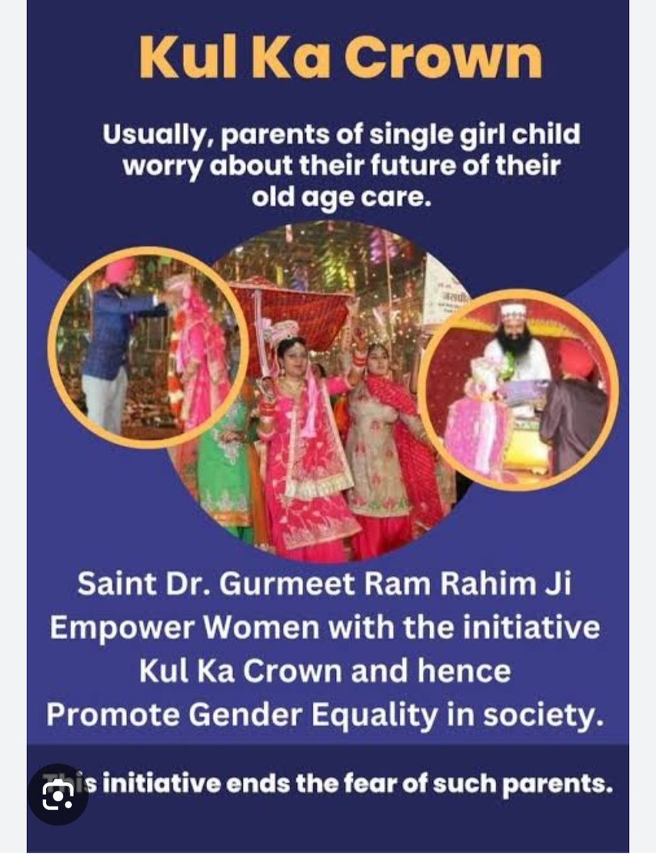Under the guidance of Saint Ram Rahim Ji, DSS launched the 'Kul Ka Crown' initiative to empower women by challenging social norms. Girls who are the only children of their parents marry a boy & bring him into their home so that the parents can be taken care of #TheProudDaughters