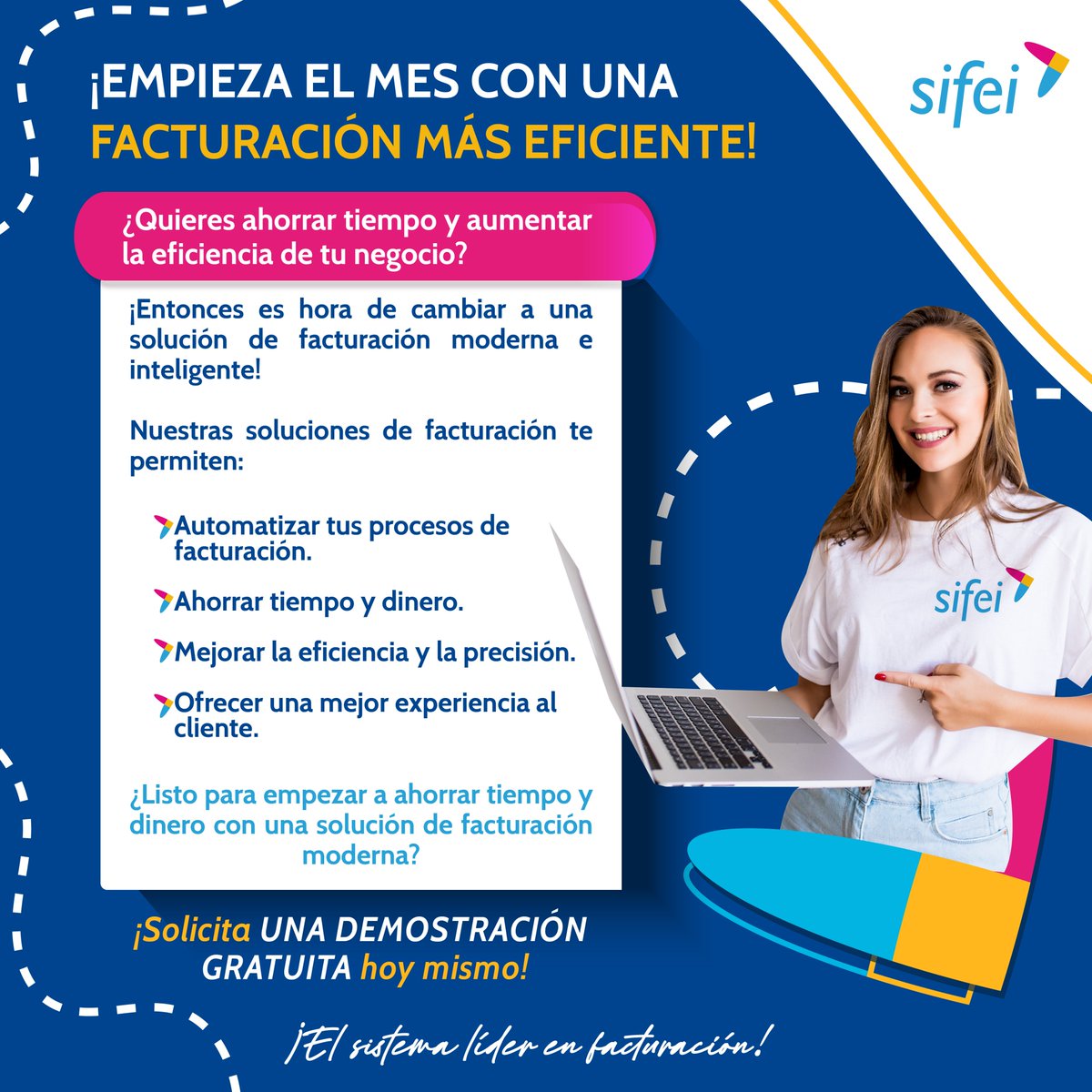 SIFEIMexico's tweet photo. ¡Factura con eficiencia desde el día 1! Soluciones para todo tipo de negocio. 🚀

Olvídate del estrés y ahorra tiempo con nuestras soluciones de facturación. 💼
https://t.co/KC1mOJ7k3w

#Sifei #facturacionelectronica https://t.co/hA7wtArTDf