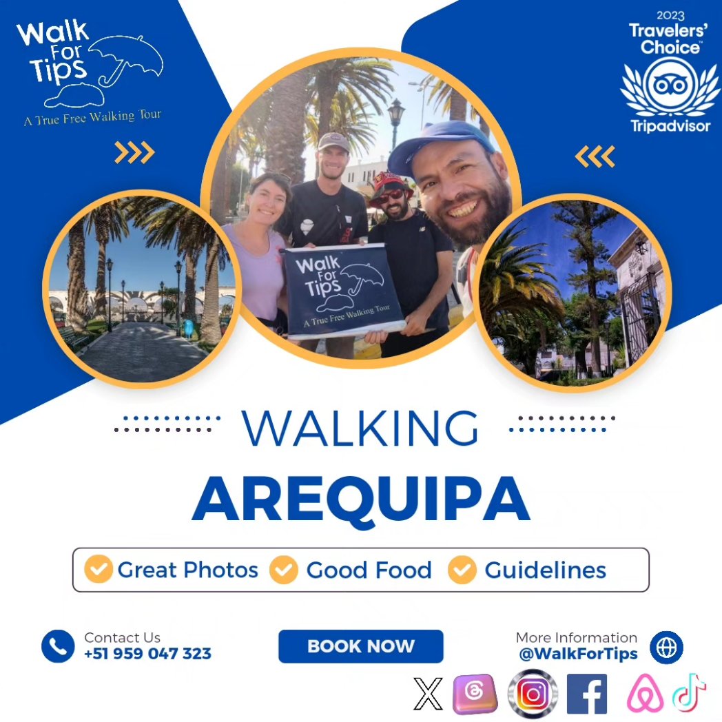 walk_for_tips's tweet photo. 🇫🇷 Today I had a group of French people who decided to do the walking tour in Spanish.
#Arequipa #Perú #ontripadvisor🦉 #guidetours #GuideTravels #peru🇵🇪 #Peru #airbnb #mayo #South ☀️ #World #Easter #普通話之旅 #rafting #PeruvianFood #CookingClass #May #Bitcoin #TikTok https://t.co/NvvRfXtNq0