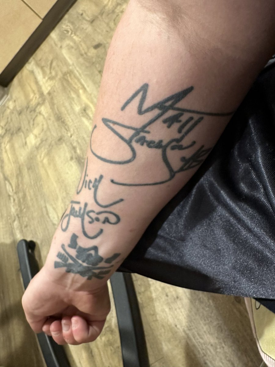 RealKyleWolff's tweet photo. Happy #BulletClubDay
@youngbucks y’all changed my life with these sigs. Thank you for talking to me that day.
#TooSweetMe @AEW https://t.co/9lplQhrCmG