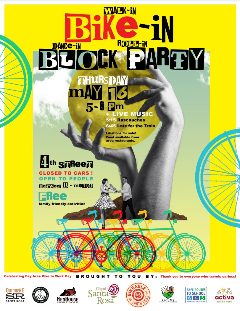 KimBadenfort's tweet photo. #biketowork day is coming up, but it's not all work, there's also a party downtown #SantaRosa May 16. Peddle on down and join the festivities. #ActiveSantaRosa @CityofSantaRosa @BikeSonoma  https://t.co/iH275vhpat https://t.co/pn76ZNRJv7