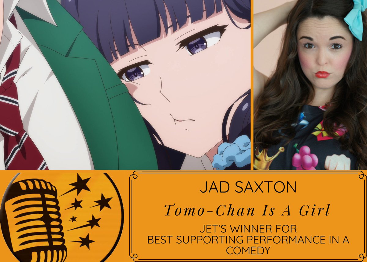 @hereliesanjali My award for Best Supporting Performance in a Comedy goes to @jadbsaxton for MIsuzu in Tomo-chan in a Girl. She's always been great at deadpan but she really cranked it up to eleven with this one and never failed to make me laugh with it