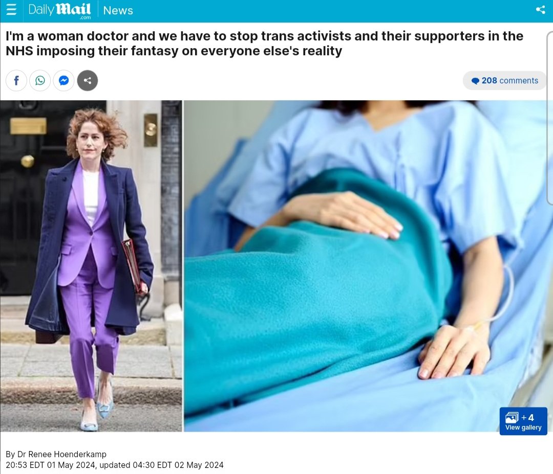 'I'm a woman doctor and we have to stop trans activists and their supporters in the NHS imposing their fantasy on everyone else's reality' @DrHoenderkamp in @MailOnline: dailymail.co.uk/news/article-1… @ER_MendozaMD