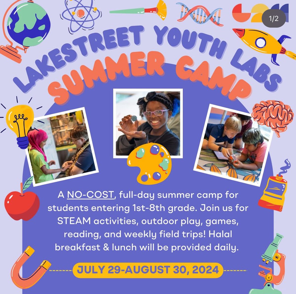 PowderhornMpls's tweet image. FREE @gmcc_mn Youth Summer Camp! 💡
Registration is OPEN for the 2024 Lake Street Youth
Labs Summer Camp, which will run from July 29th to
August 30th, 2024.

Register now for FREE at bit.ly/LSYLSummer24. Para
Español, registrarse en bit.ly/LSYLSummerSpan….