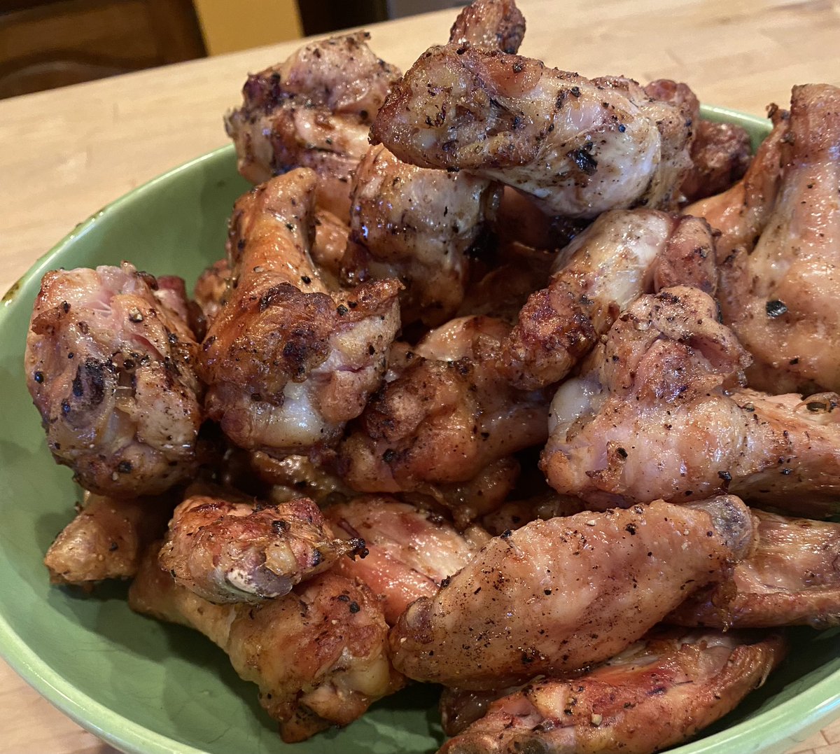 Grilled Salt and Pepper wings.
Franks red hot™️ not pictured. #yegfood