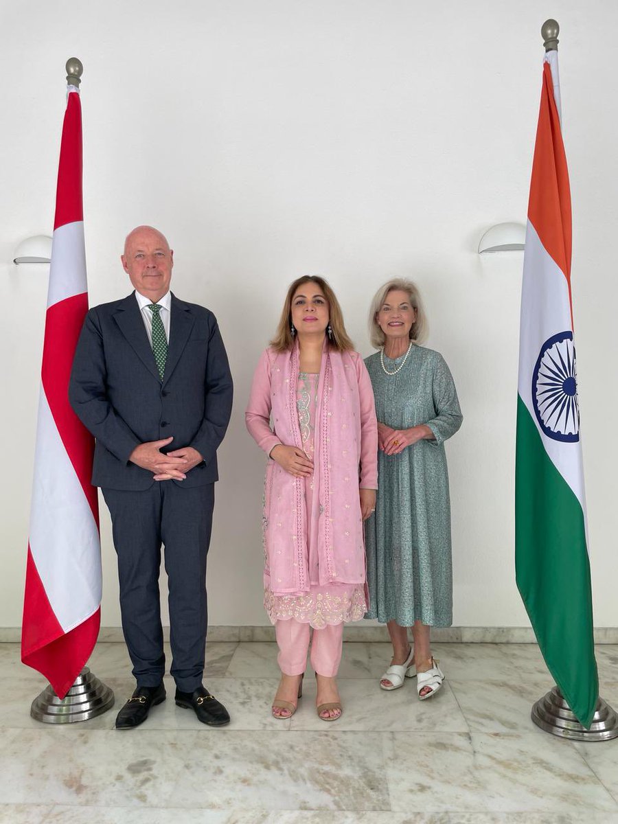 Delighted to meet AS Pooja Kapur @pooja_kapur in India after her successful ambassadorship in Denmark. You are leaving behind a historic legacy @DenmarkinIndia @IndiainDenmark @MEAIndia