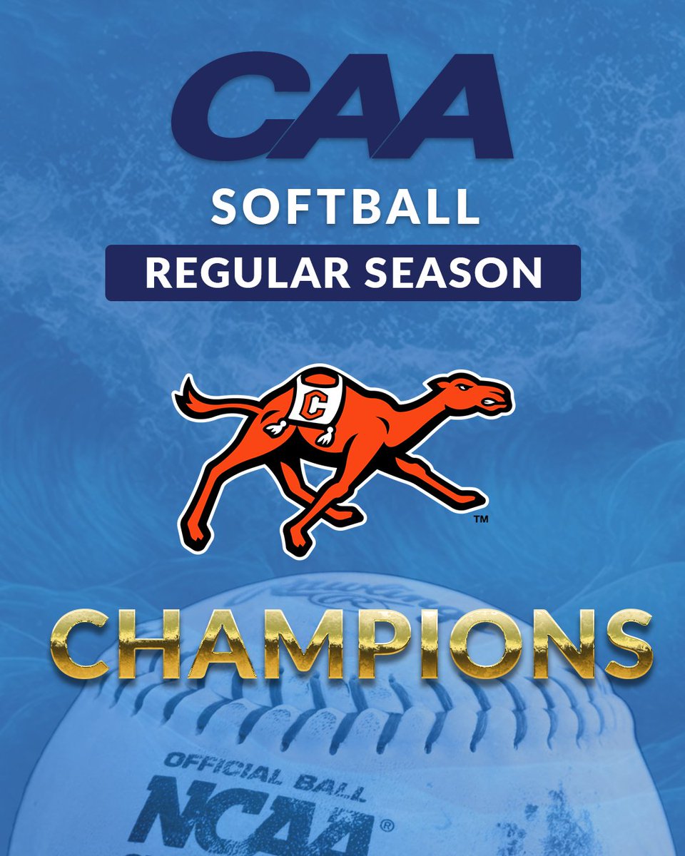 🥎 STATEMENT MADE 🐪 @GoCamelsSB wins the #CAASoftball Regular Season title in its inaugural campaign! The Camels will be the top seed in the conference tournament.