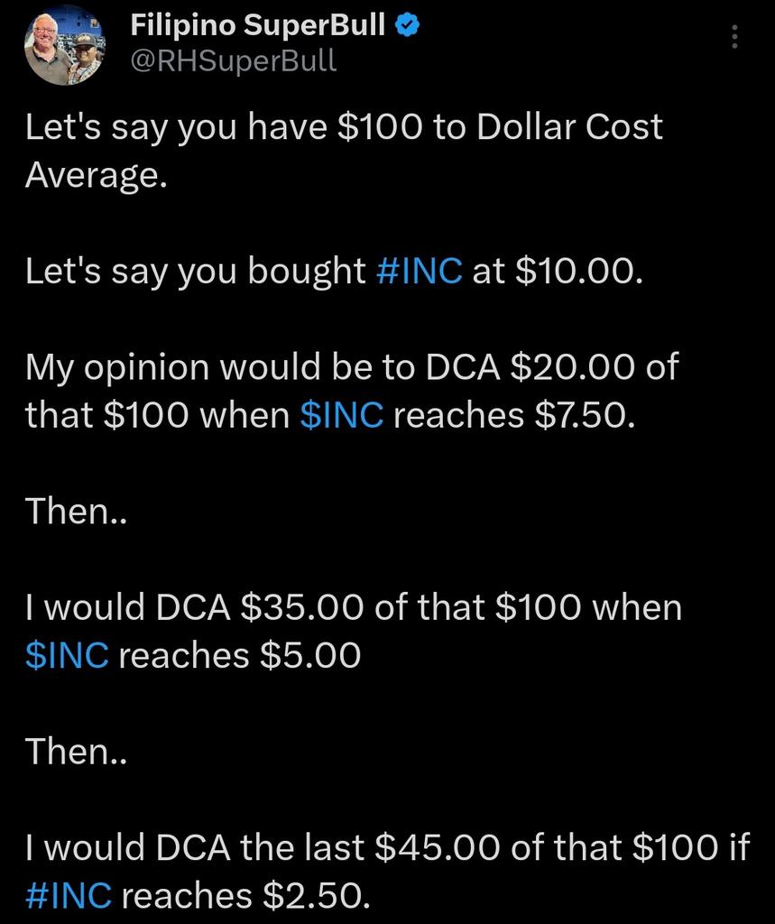 🎯🎯🎯🎯🎯🎯🎯🎯🎯🎯🎯🎯🎯🎯
Very few believed that $INC could go down 75% when it was at 10$...
