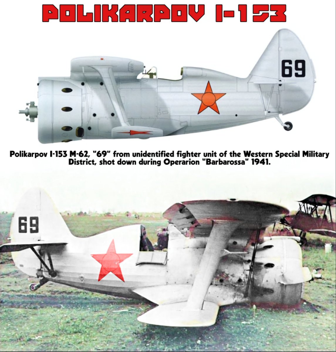 Old school Soviet Polikarpov I-153 biplane wreck.