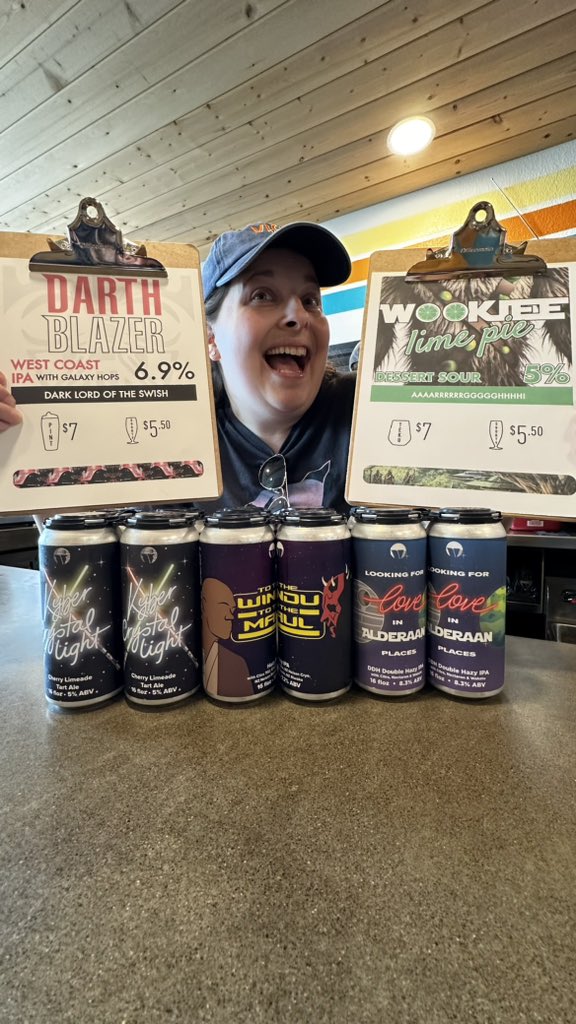 We’re making the jump to hyperspace on May The Fourth with FIVE Star Wars beers on draft (and 3 in cans while supplies last)! ✨ 🚀