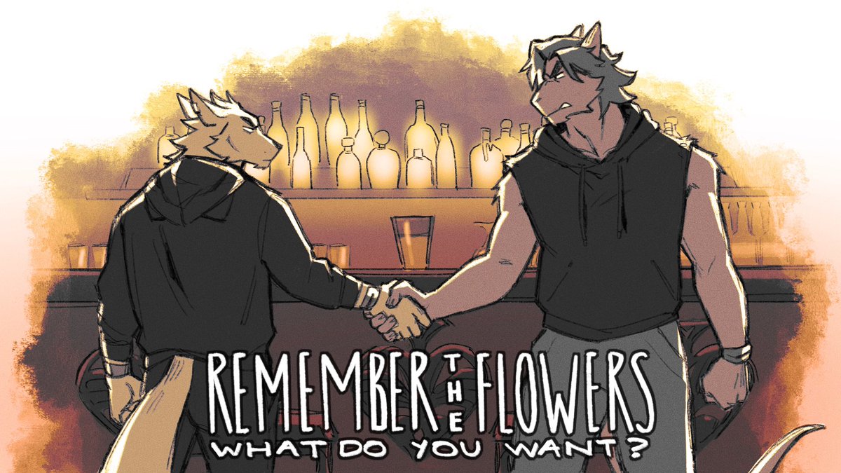 🧵 Thread of ALL artwork I made for Chapter 17 of Remember the Flowers! (From least to most spoiler-y) Starting off with the promo art for its release and 2 additional images for the new side stories!!