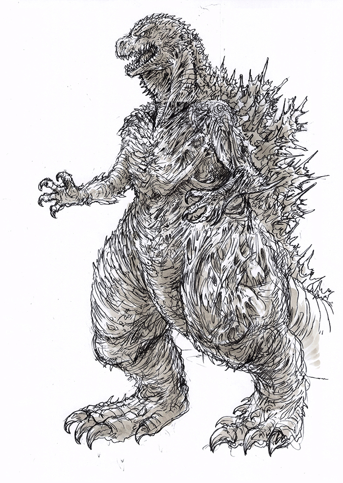 Takashi Yamazaki's initial concept art for Godzilla Minus One