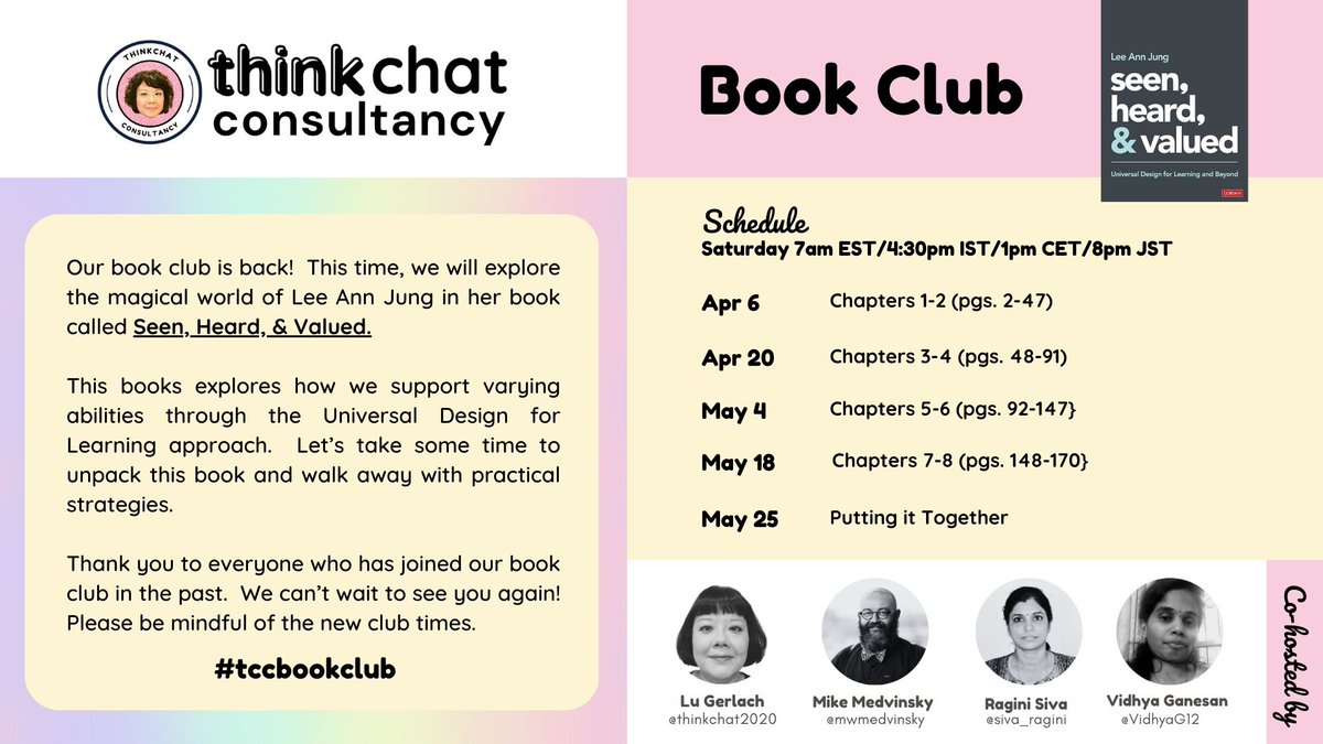 #tccbookclub Today is the 3rd week of our book club. We are diving into Chapters 5 & 6 of the book by @leeannjung with co-hosts @thinkchat2020 @mwmedvinsky @siva_ragini