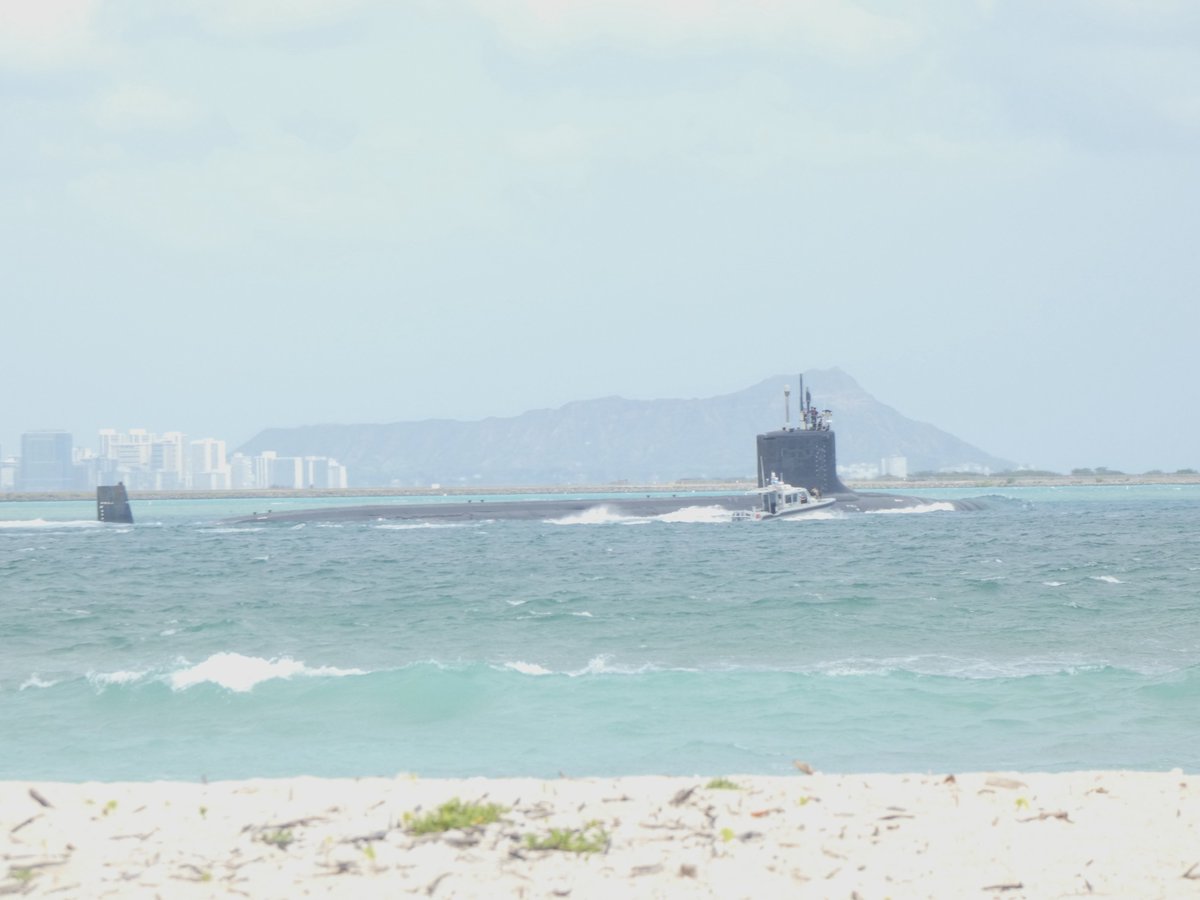 Virginia-class nuclear-powered attack submarine leaving Pearl Harbor, Hawaii - May 3, 2024 #virginiaclass