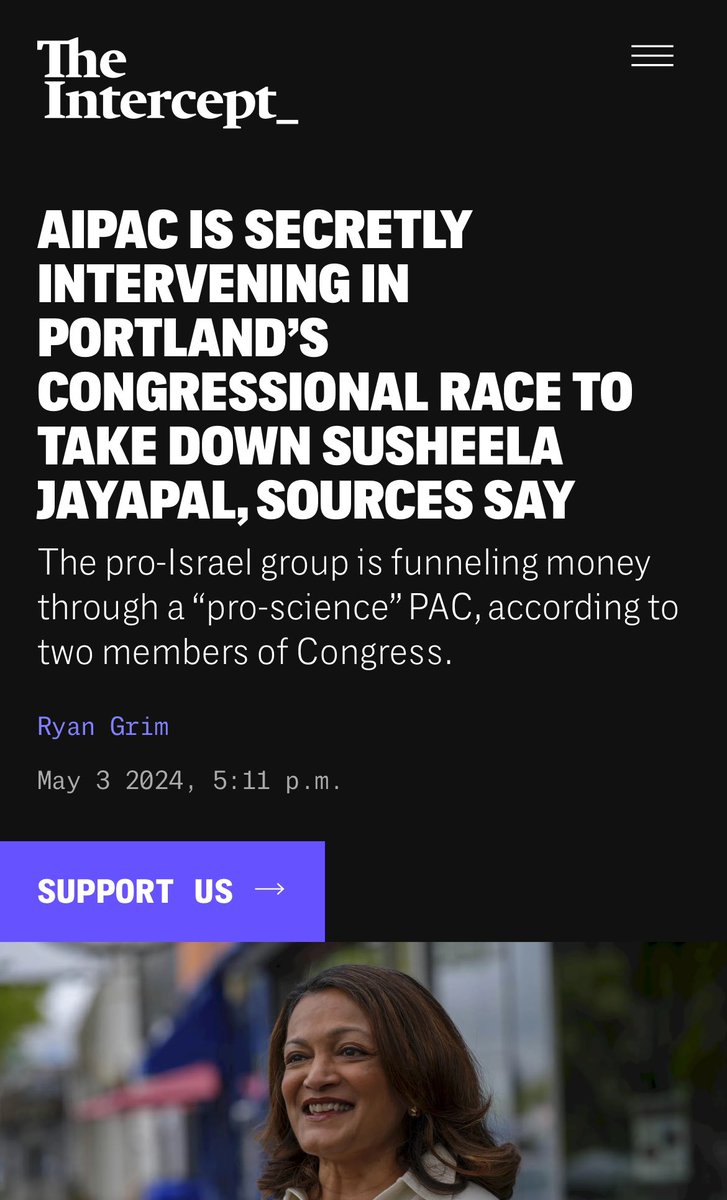 🚨We need a flood of support for Susheela Jayapal

Reporting reveals AIPAC and Maxine Dexter are going all-out with massive, last-minute, secret spending to buy Earl Blumenauer’s seat

Respond with action and support Jayapal now: susheelaforcongress.com

theintercept.com/2024/05/03/por…