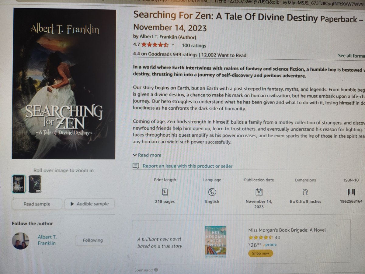 #searchingforzen  Thank you for all the support just hit 100 reviews on Amazon!!  #WritingCommmunity 
#BookTwitter 

 amazon.com/Searching-Zen-…