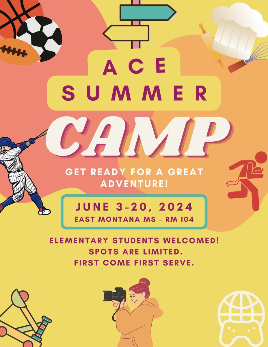 For the first time ever, ACE will accept 5th grade students in our summer camp! Make sure to stop by the ACE booth to sign up. See you tomorrow! 🐍