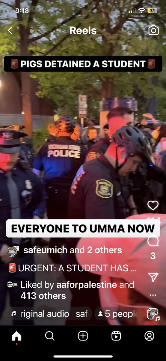 nanbat's tweet photo. @UMichPrezOno @UMich is it still protected freedom of speech if the pro Hamas  protestors assault police officers?  Enough is enough! Rescue this graduation for Class of ‘24 ! https://t.co/xQi7ogHgPZ