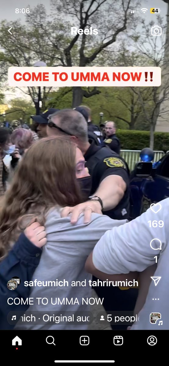 nanbat's tweet photo. @UMichPrezOno @UMich is it still protected freedom of speech if the pro Hamas  protestors assault police officers?  Enough is enough! Rescue this graduation for Class of ‘24 ! https://t.co/xQi7ogHgPZ