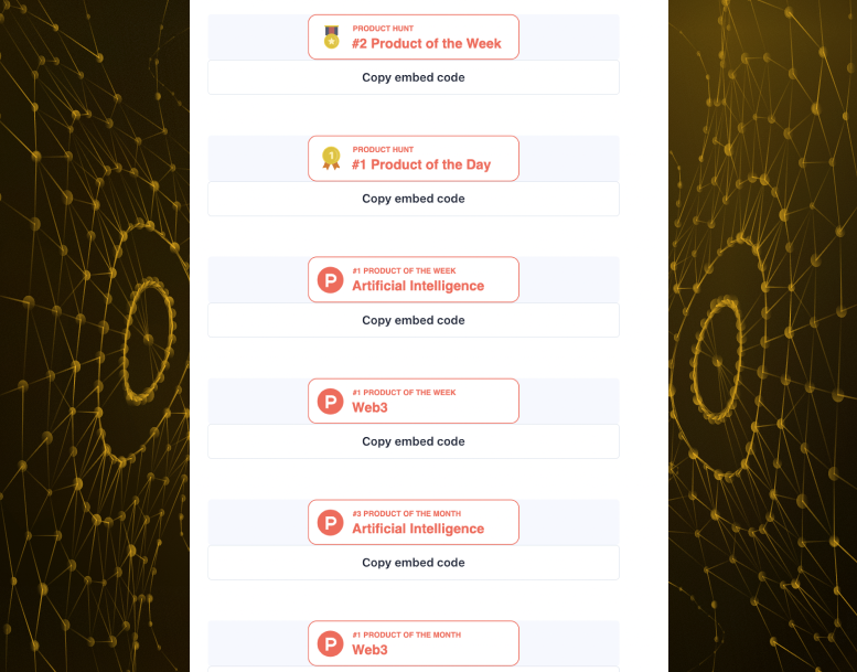 OneClickFi's tweet photo. Badges for @AirdropTracker_ on Product Hunt:

🏆 #1 Product of the Day
🤖 #1 Product of the Week in AI
🌐 #1 Product of the Month in Web3

Next up @YieldExplorer 🌾🧭