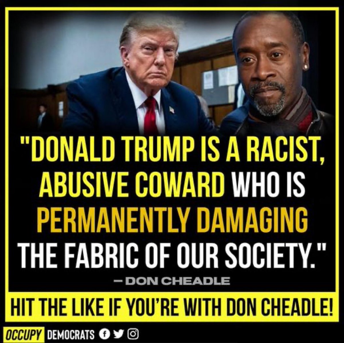 This is correct. From saying there were “very fine people” on both sides in Charlottesville, to calling immigrants ‘filth and vermin who poison the blood of America’ - Donald Trump is an avowed racist who is unfit to serve in the presidency. Stop him to save America. #FreshUnity