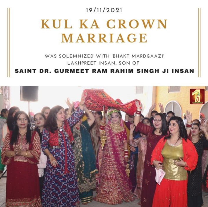 Under the Kul Ka Crown campaign inspired by Saint Ram Rahim Ji the volunteers of Dera Sacha Sauda, anyone who has a daughter takes the wedding procession and brings the groom to her home. The boy's name is known from the girl's lineage. #TheProudDaughters
