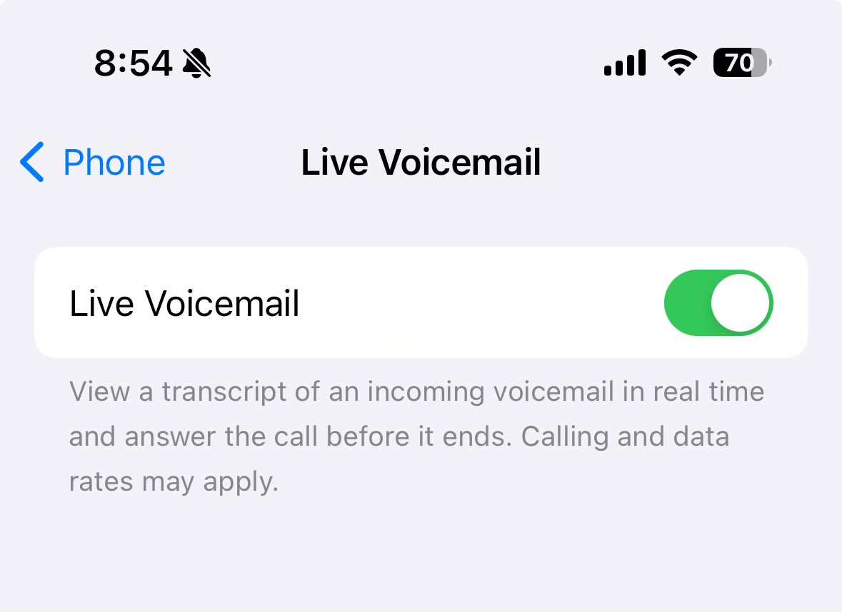 รู้ละ ตัวนี้คือ live voicemail ฟีเจอร์ของ iOS17
ถ้าตั้งค่าประเทศเป็น US ก็คือใช้ได้