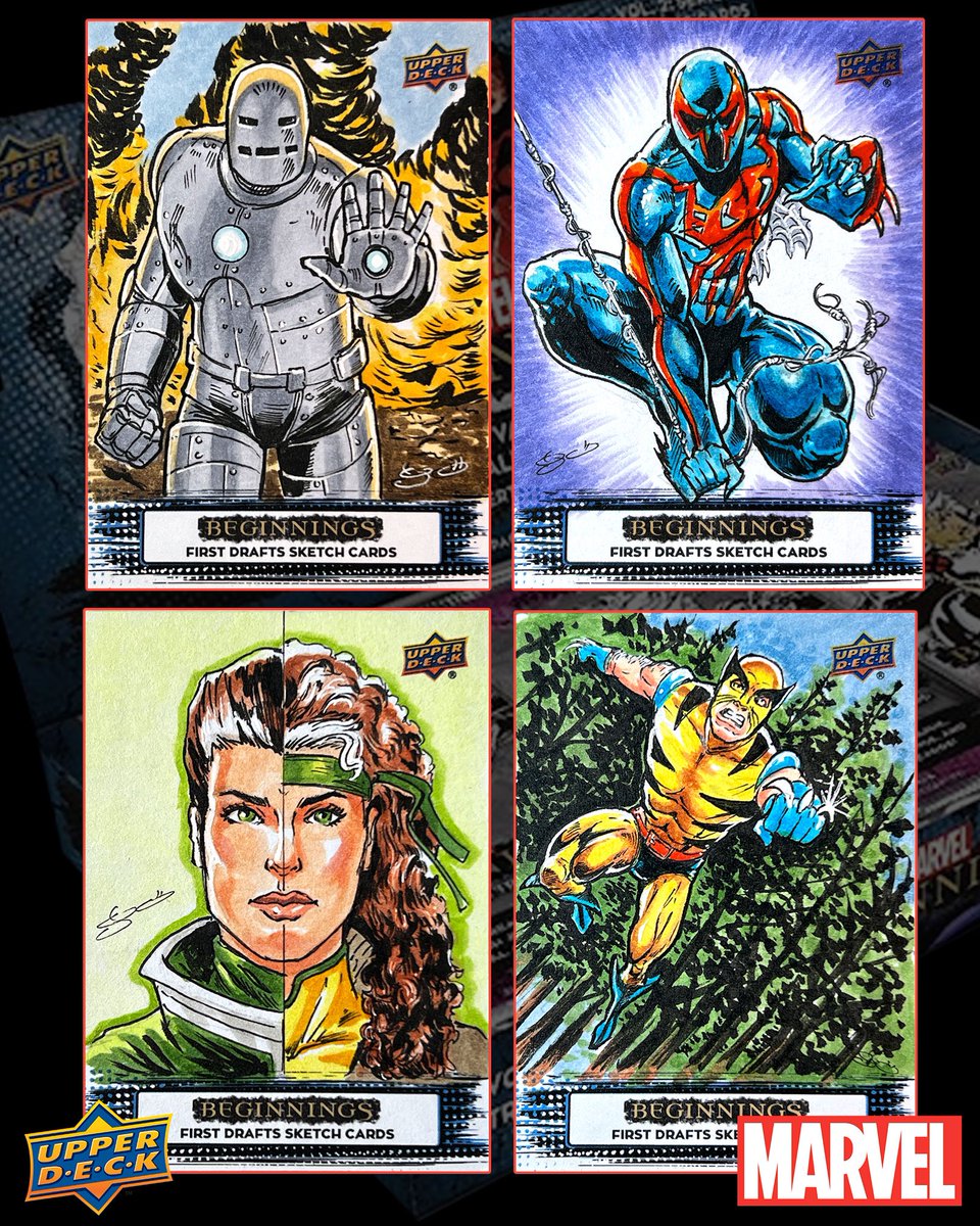 My art for official Marvel Flair cards. 
-sketch cards colored with Copic markers. 
#georgevegaart #sketchcards #upperdeck #tradingcards #marvel #drawings #sketch #inking #inks #traditionalart #wolverine #rogue #ironman #spiderman2099