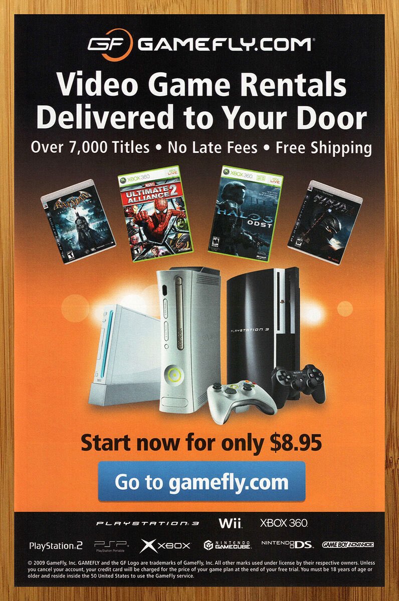 Anyone remember GameFly? (2009 ad)