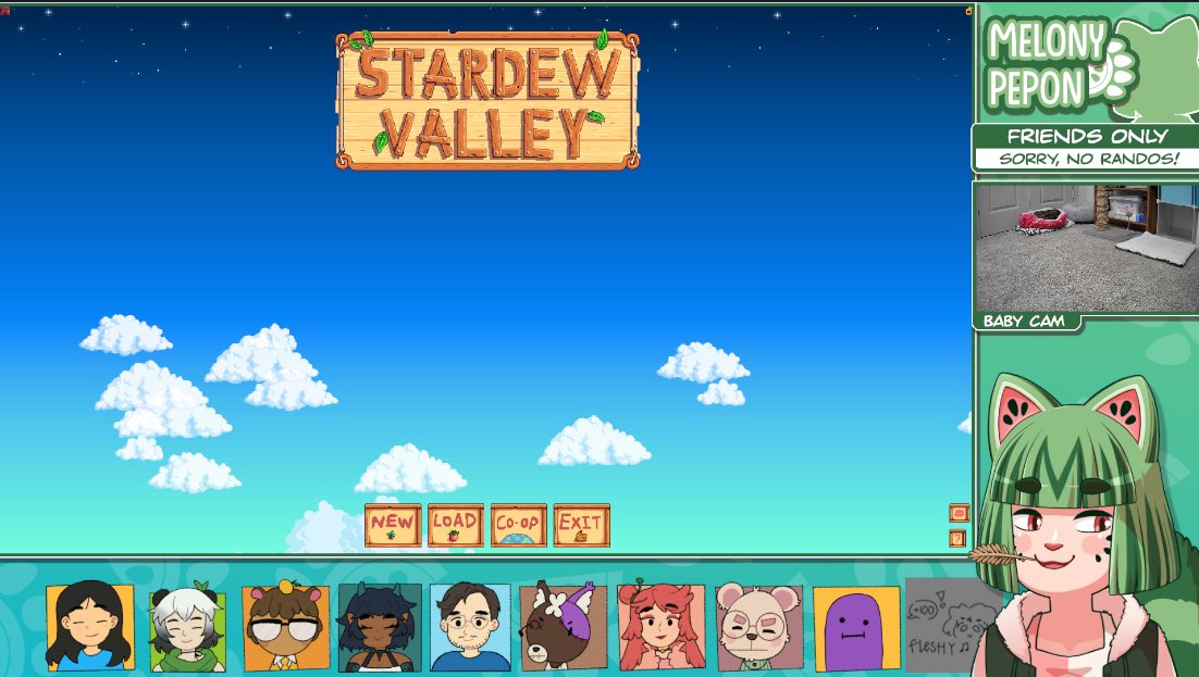 twitch.tv/melonypepon Playing Stardew Valley with the Crew! Come on in and hang out~!