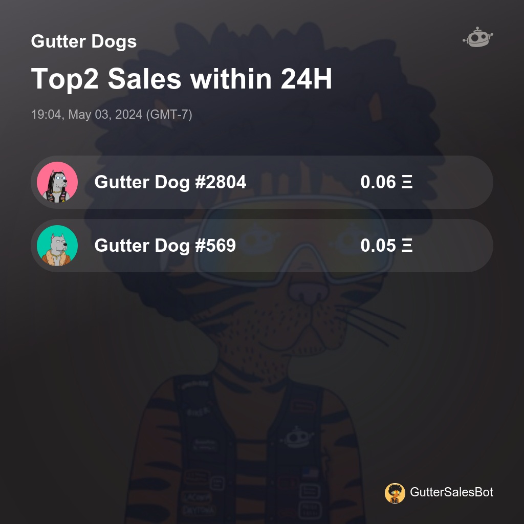 Gutter Dogs Top2 Sales within 24H [ 19:04, May 03, 2024 (GMT-7) ] #GutterDogs