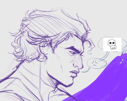 C0mmish WIP (It is 4 am help), really happy about how Miguel's side profile turned out hihihi